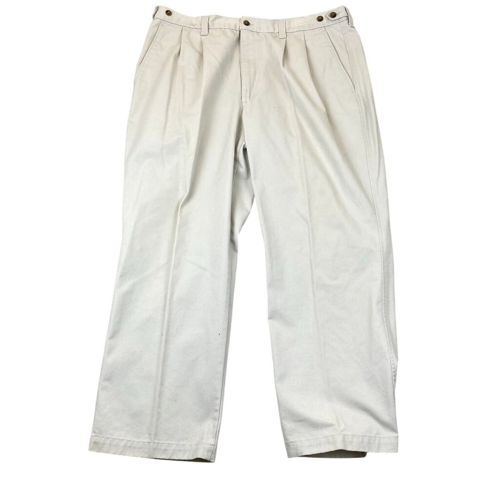 Dockers Mens Twill Pants 42x30 Relaxed Fit No Wrinkle Vintage Sep 1999